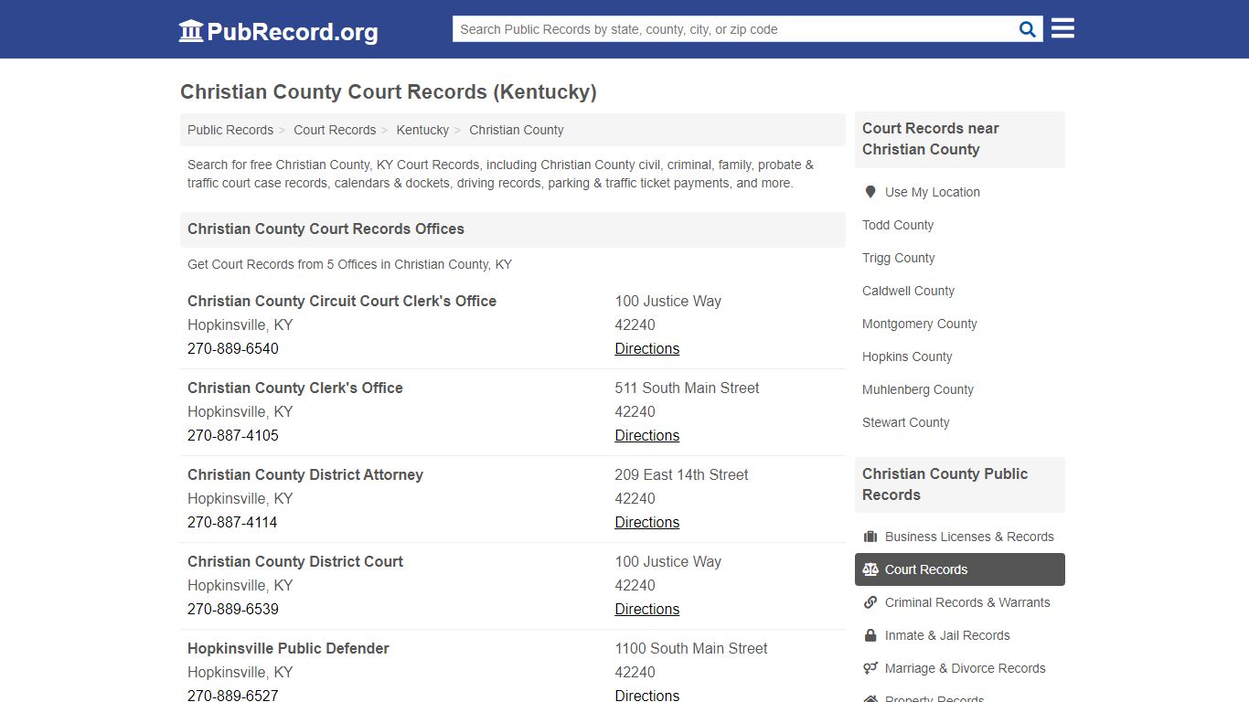 Free Christian County Court Records (Kentucky Court Records)