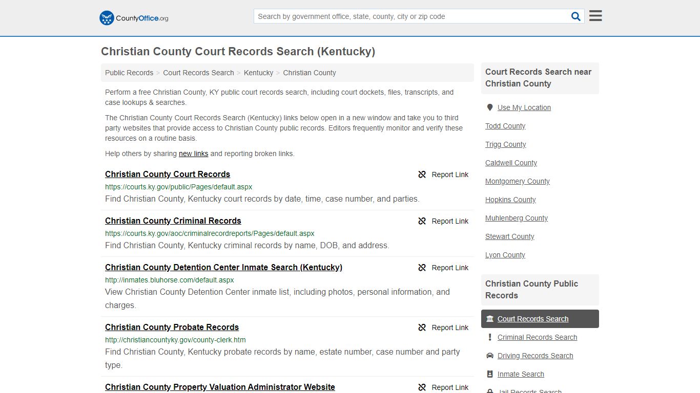 Court Records Search - Christian County, KY (Adoptions ...