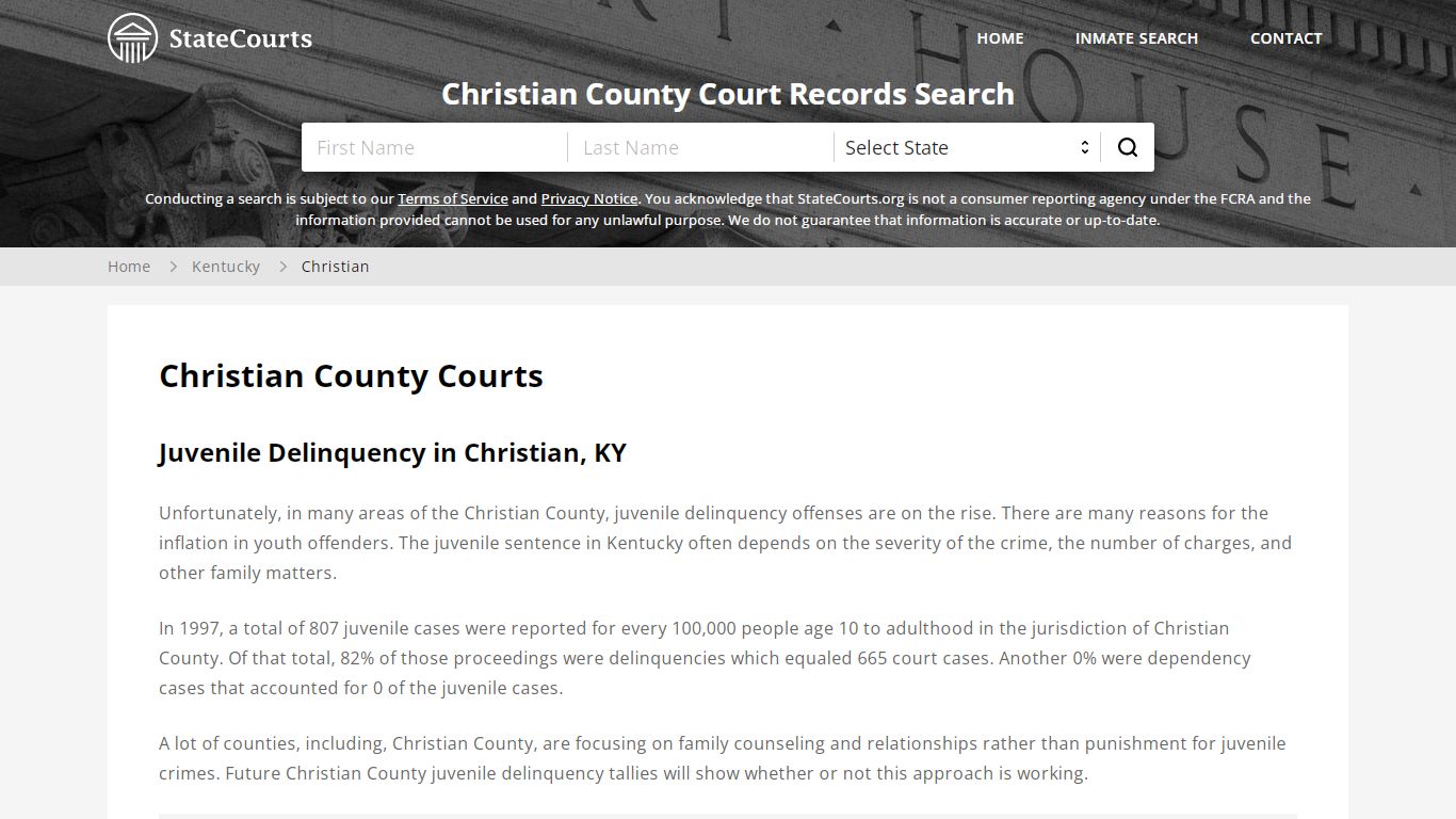 Christian County, KY Courts - Records & Cases - StateCourts