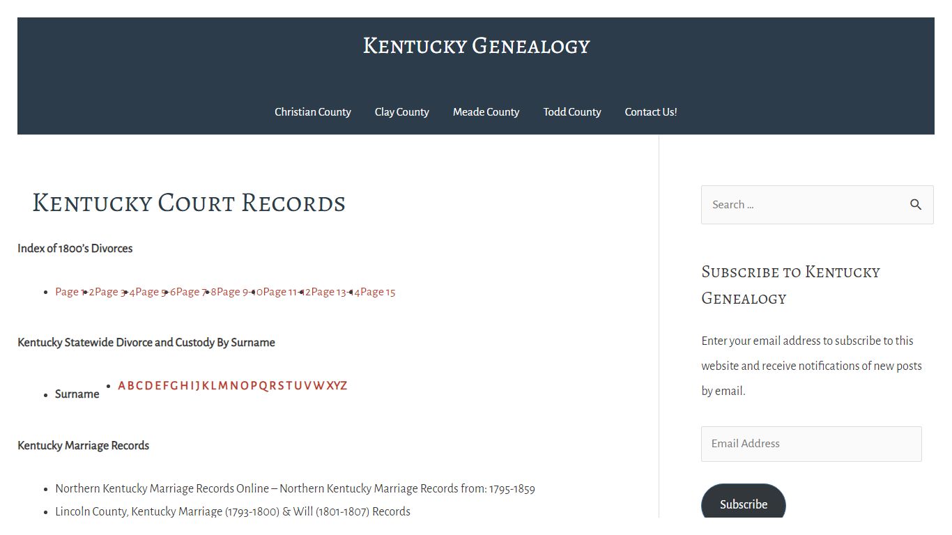 Kentucky Court Records – Kentucky Genealogy